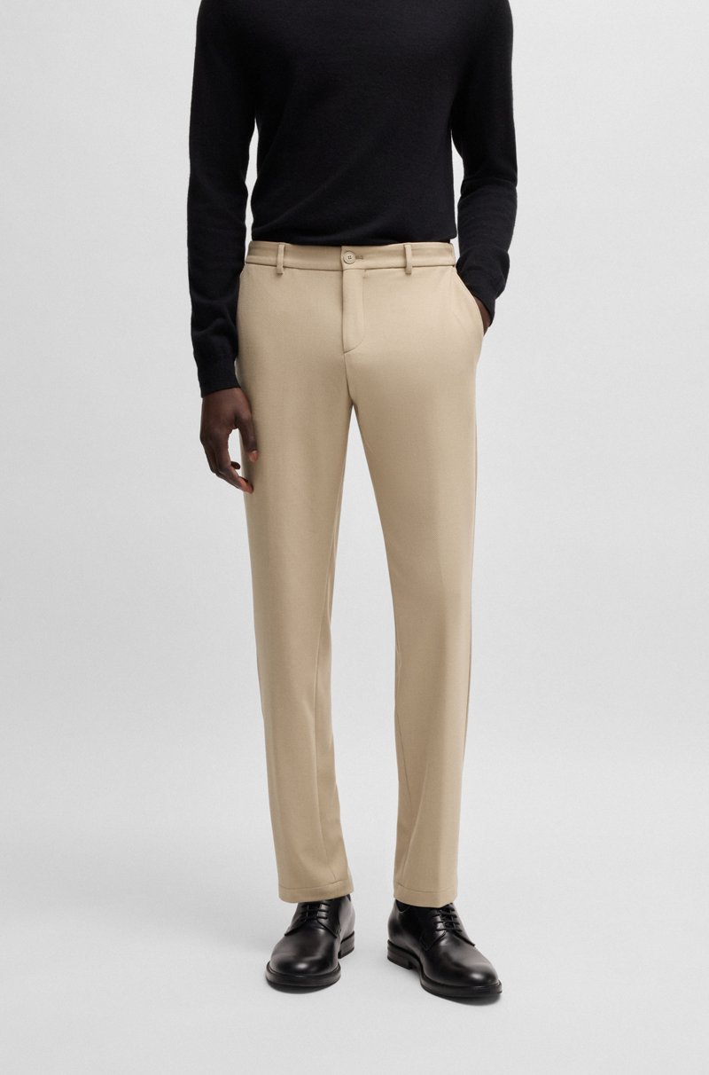 Hugo Boss Pantalones lavables slim fit de tejido elástico con microestampado