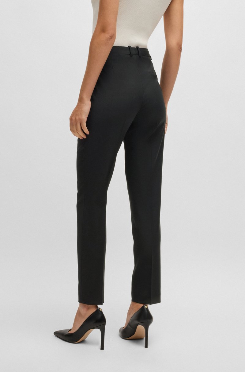 Hugo Boss Pantalones Regular Fit Con Pernera Cónica En Lana Virgen Italiana