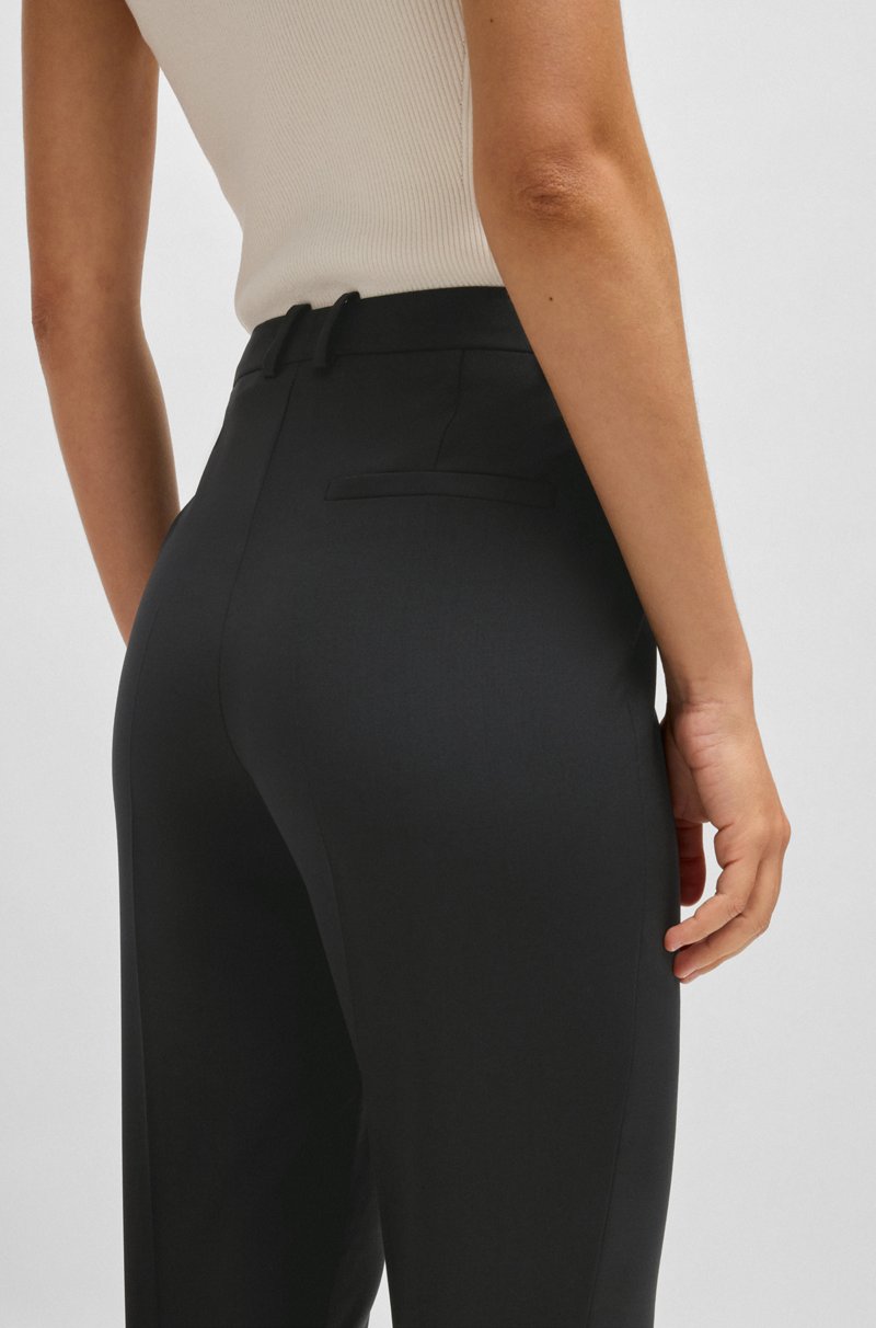 Hugo Boss Pantalones Regular Fit Con Pernera Cónica En Lana Virgen Italiana