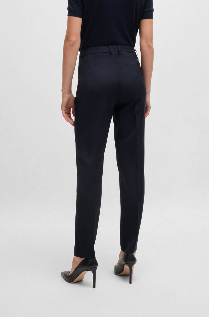 Hugo Boss Pantalones Regular Fit Con Pernera Cónica En Lana Virgen Italiana