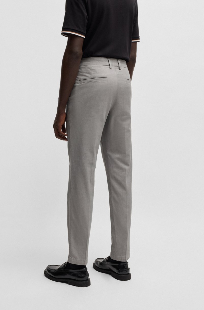 Hugo Boss Pantalones Regular Fit De Algodón Elástico Con Microestampado