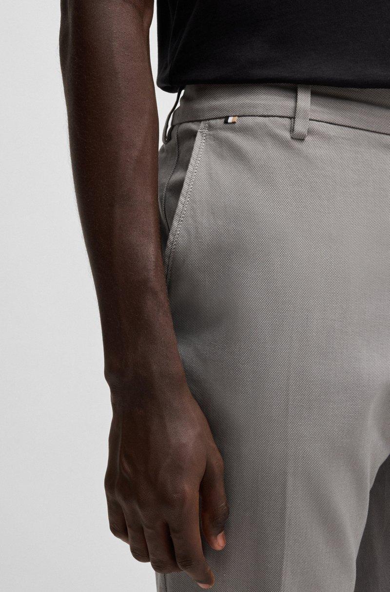 Hugo Boss Pantalones Regular Fit De Algodón Elástico Con Microestampado