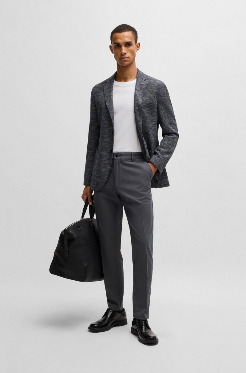 Hugo Boss Pantalones Regular Fit De Algodón Elástico Con Microestampado