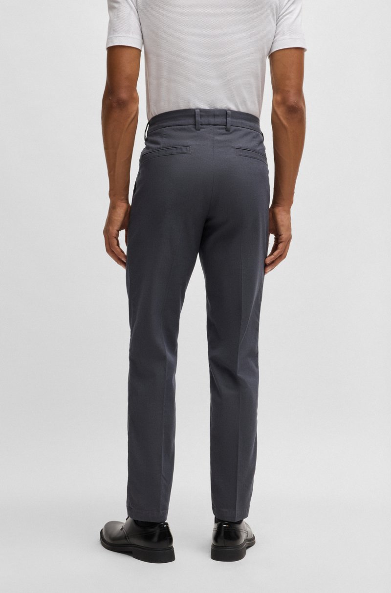 Hugo Boss Pantalones Regular Fit De Algodón Elástico Con Microestampado