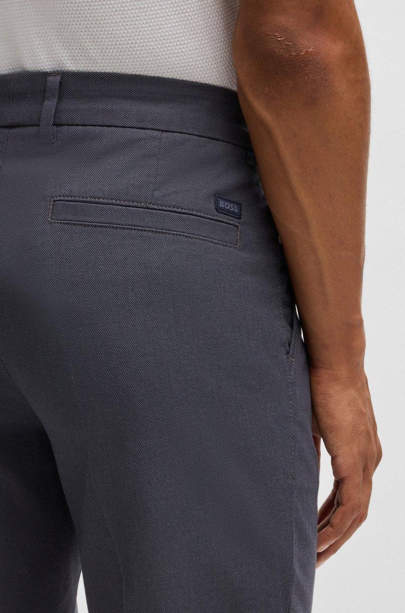 Hugo Boss Pantalones Regular Fit De Algodón Elástico Con Microestampado