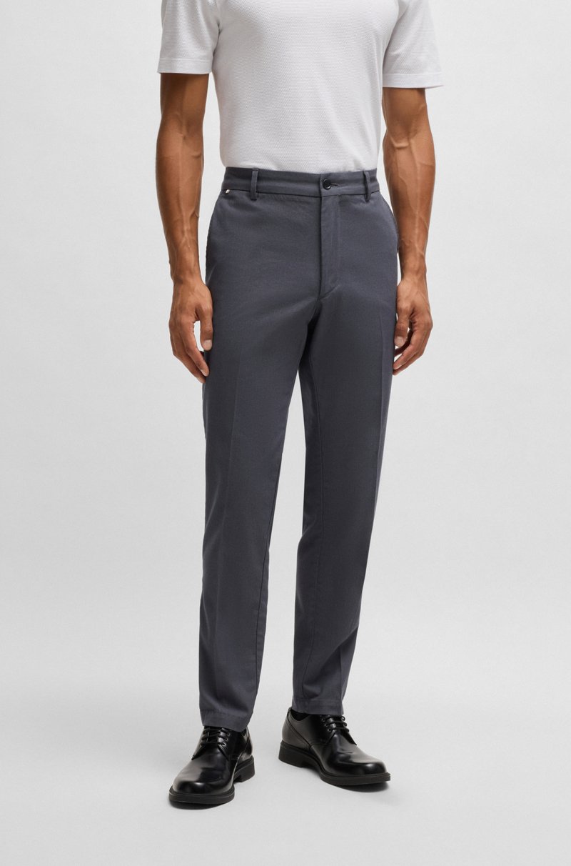 Hugo Boss Pantalones regular fit de algodón elástico con microestampado