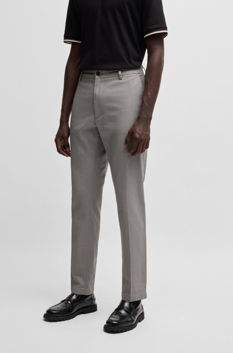 Hugo Boss Pantalones regular fit de algodón elástico con microestampado