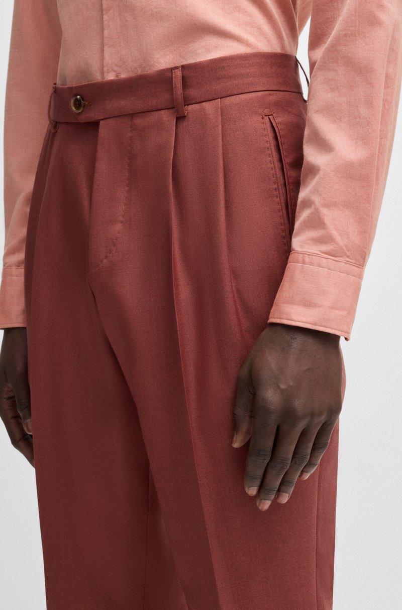 Hugo Boss Pantalones Regular Fit De Cashmere Lana Virgen Y Seda