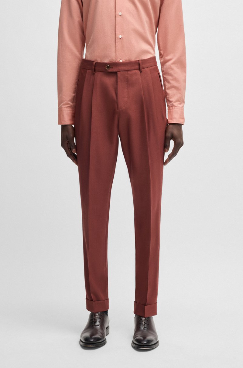 Hugo Boss Pantalones regular fit de cashmere lana virgen y seda