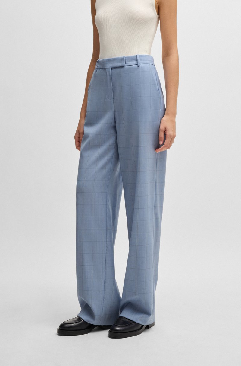 Hugo Boss Pantalones regular fit de lana virgen a cuadros