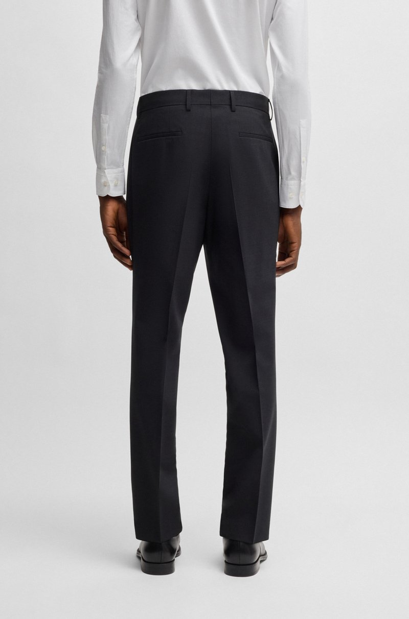 Hugo Boss Pantalones Regular Fit De Lana Virgen Elástica