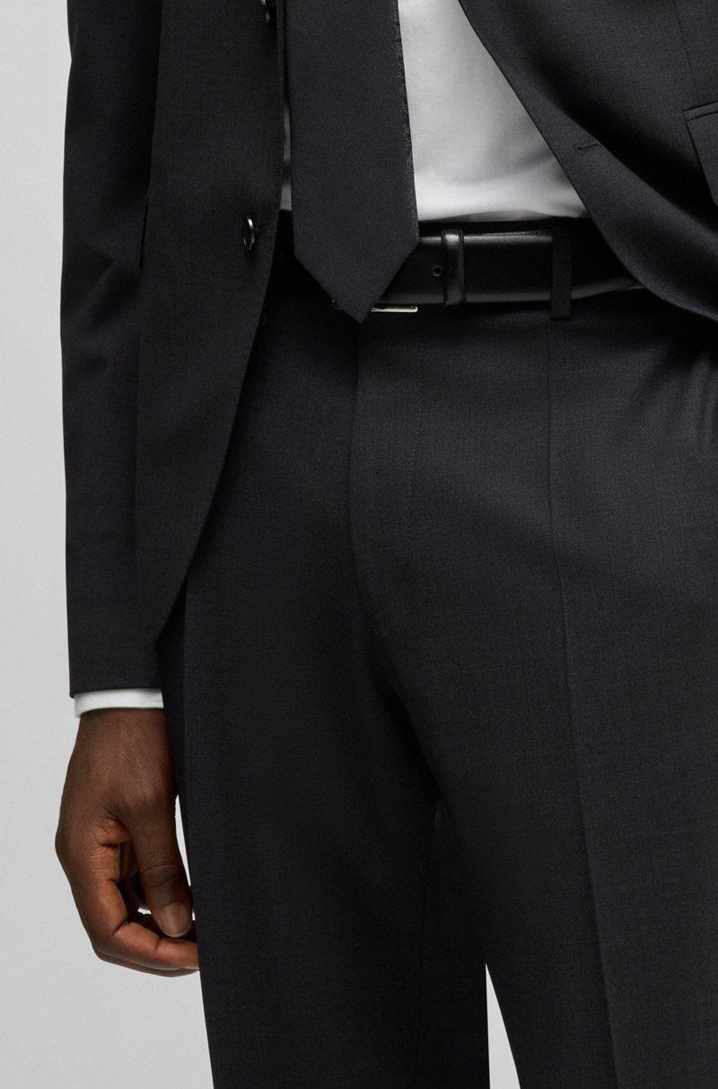 Hugo Boss Pantalones Regular Fit De Lana Virgen Elástica