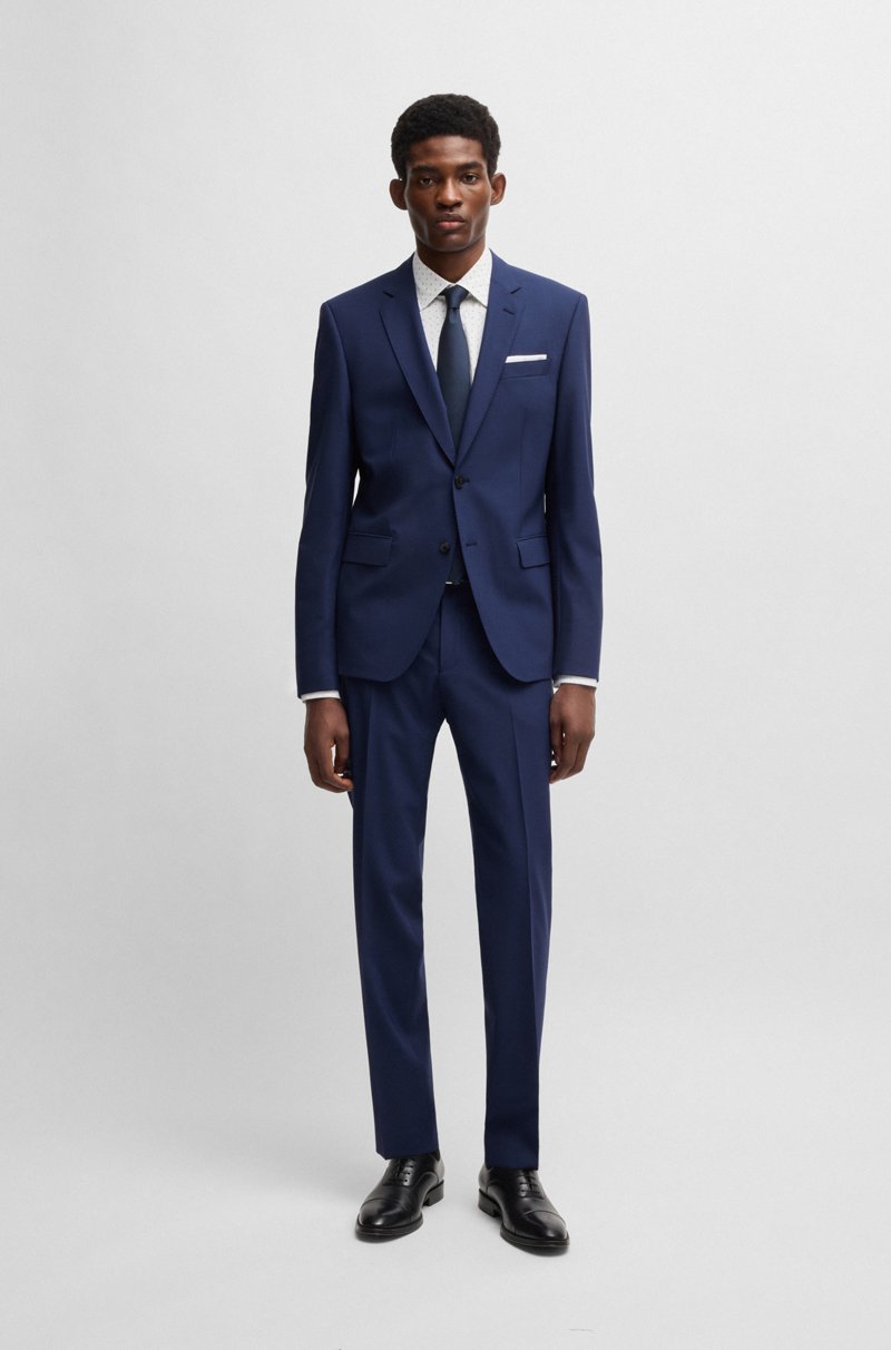 Hugo Boss Pantalones Regular Fit De Lana Virgen Elástica