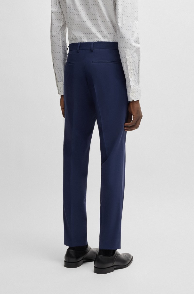 Hugo Boss Pantalones Regular Fit De Lana Virgen Elástica