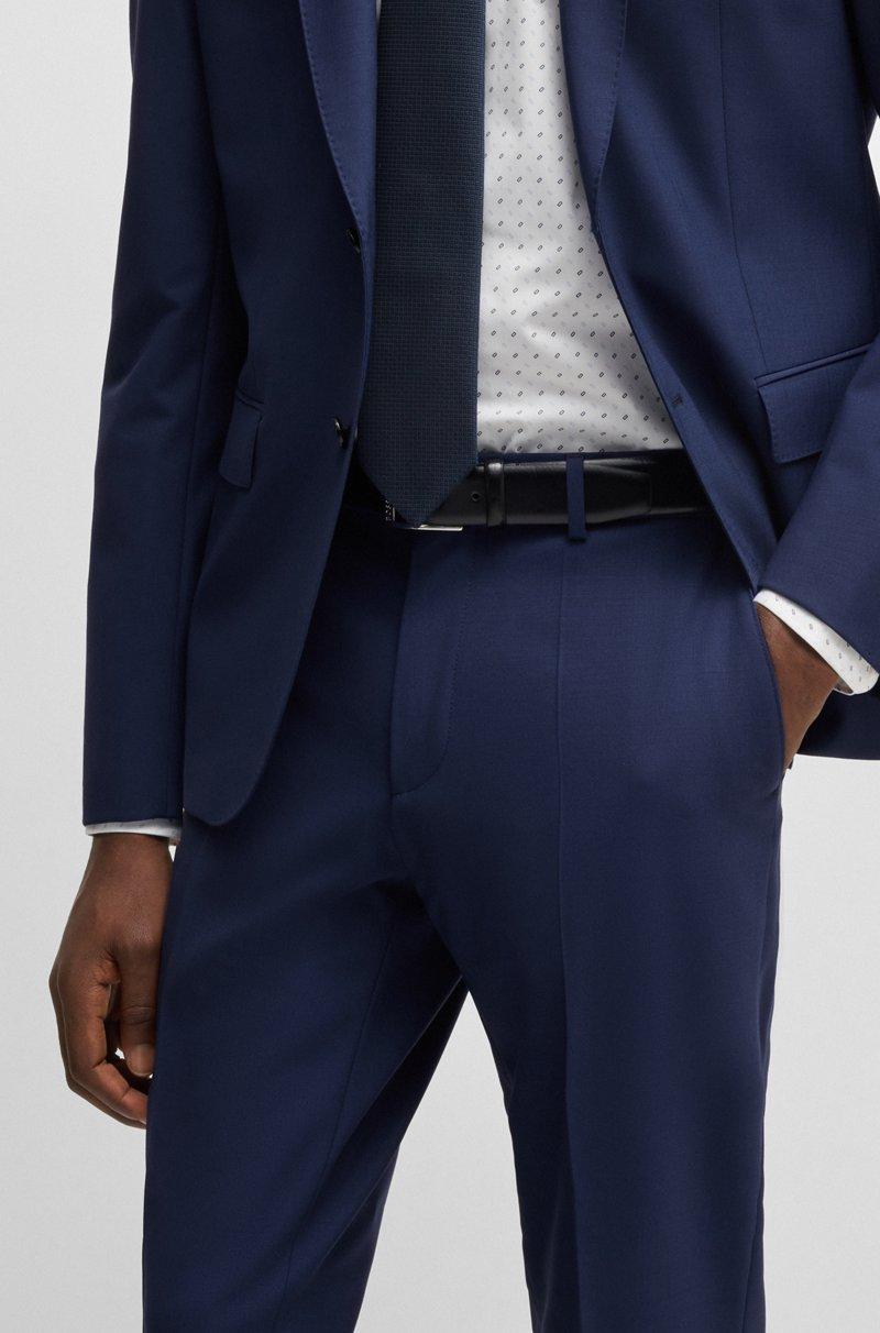 Hugo Boss Pantalones Regular Fit De Lana Virgen Elástica
