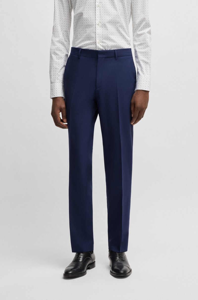 Hugo Boss Pantalones regular fit de lana virgen elástica