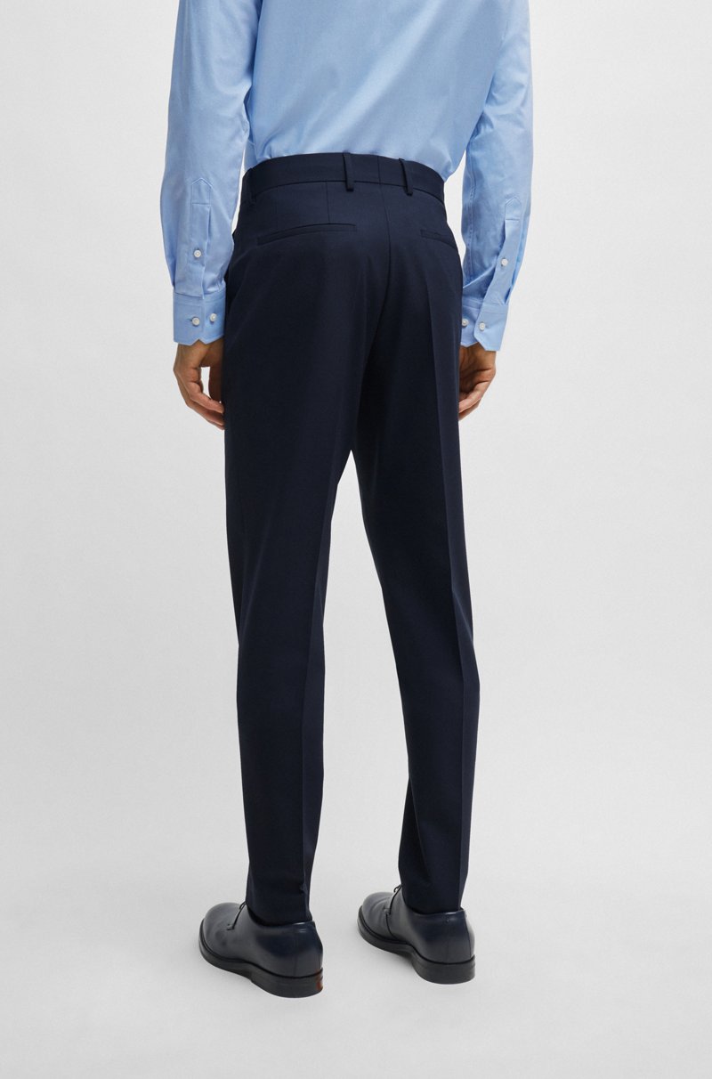 Hugo Boss Pantalones Regular Fit De Lana Virgen Elástica