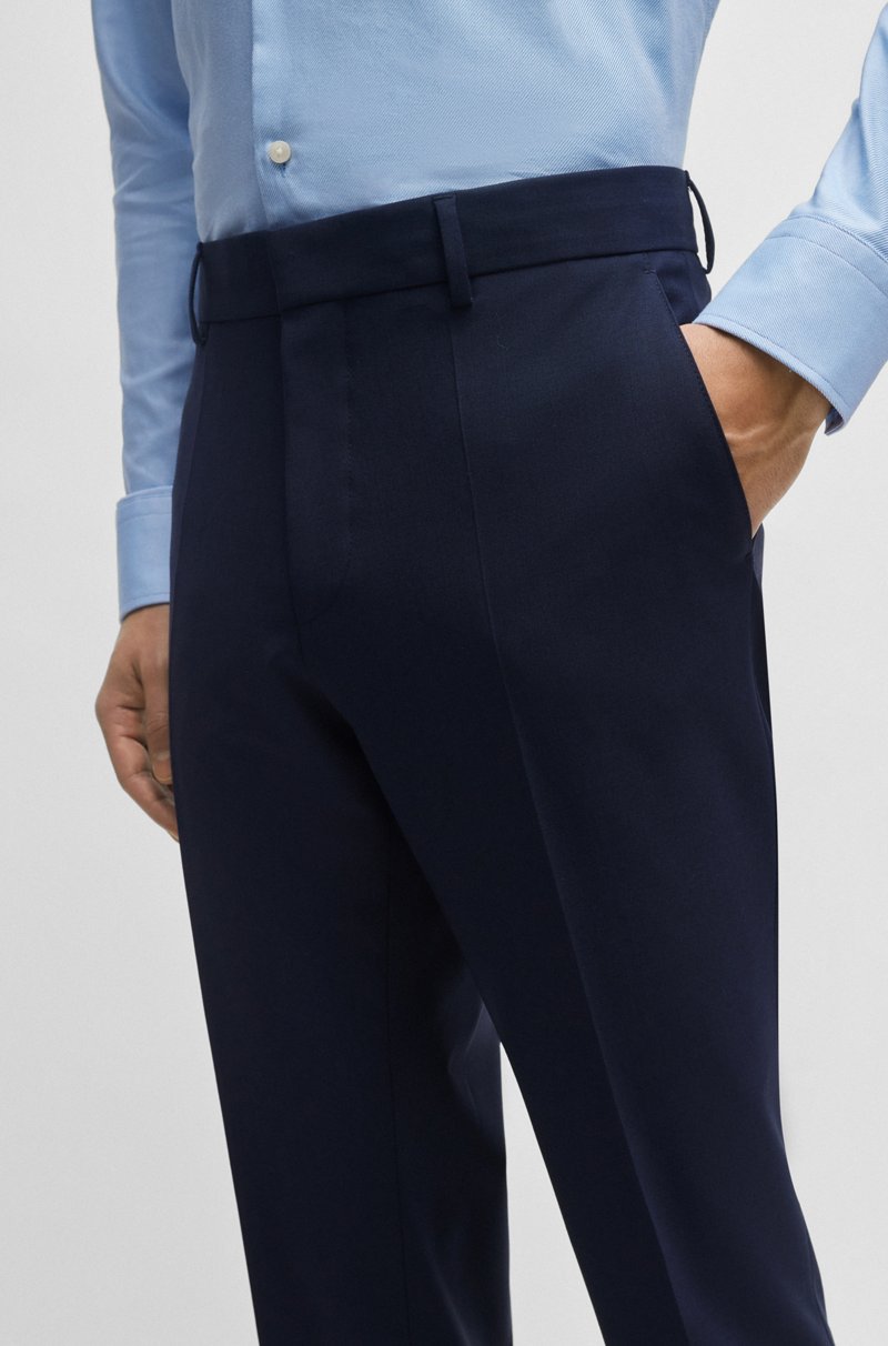 Hugo Boss Pantalones Regular Fit De Lana Virgen Elástica