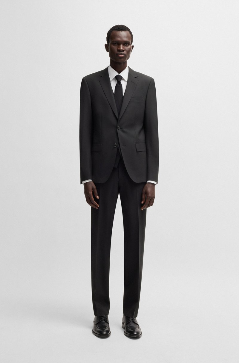 Hugo Boss Pantalones Regular Fit De Lana Virgen Elástica