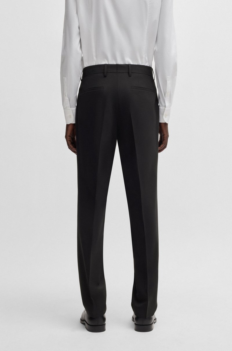 Hugo Boss Pantalones Regular Fit De Lana Virgen Elástica