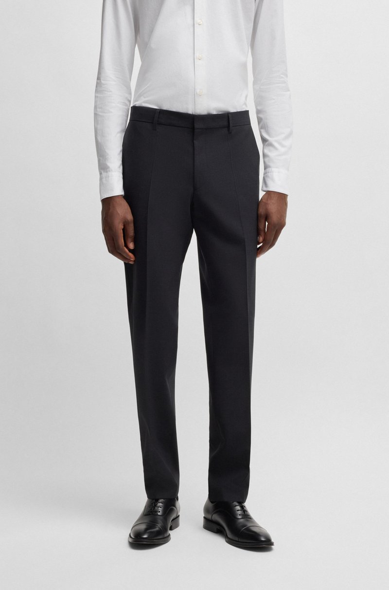 Hugo Boss Pantalones regular fit de lana virgen elástica