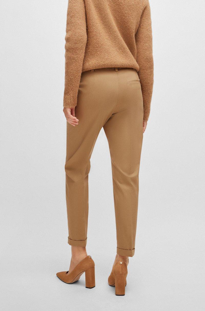 Hugo Boss Pantalones Regular Fit De Sarga De Algodón Elástico