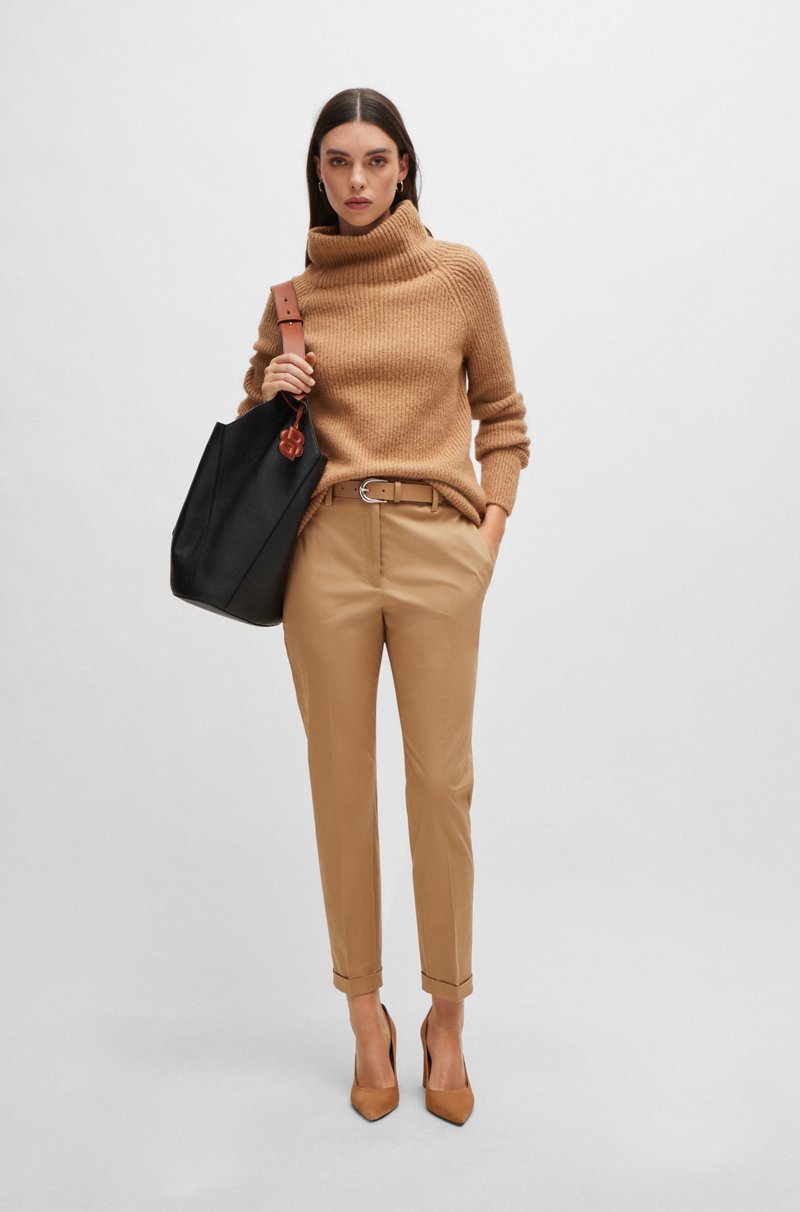 Hugo Boss Pantalones Regular Fit De Sarga De Algodón Elástico