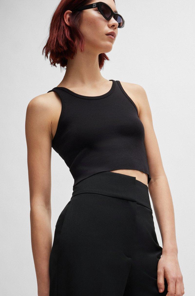 Hugo Boss Pantalones Regular Fit De Talle Alto Y Pernera Acampanada