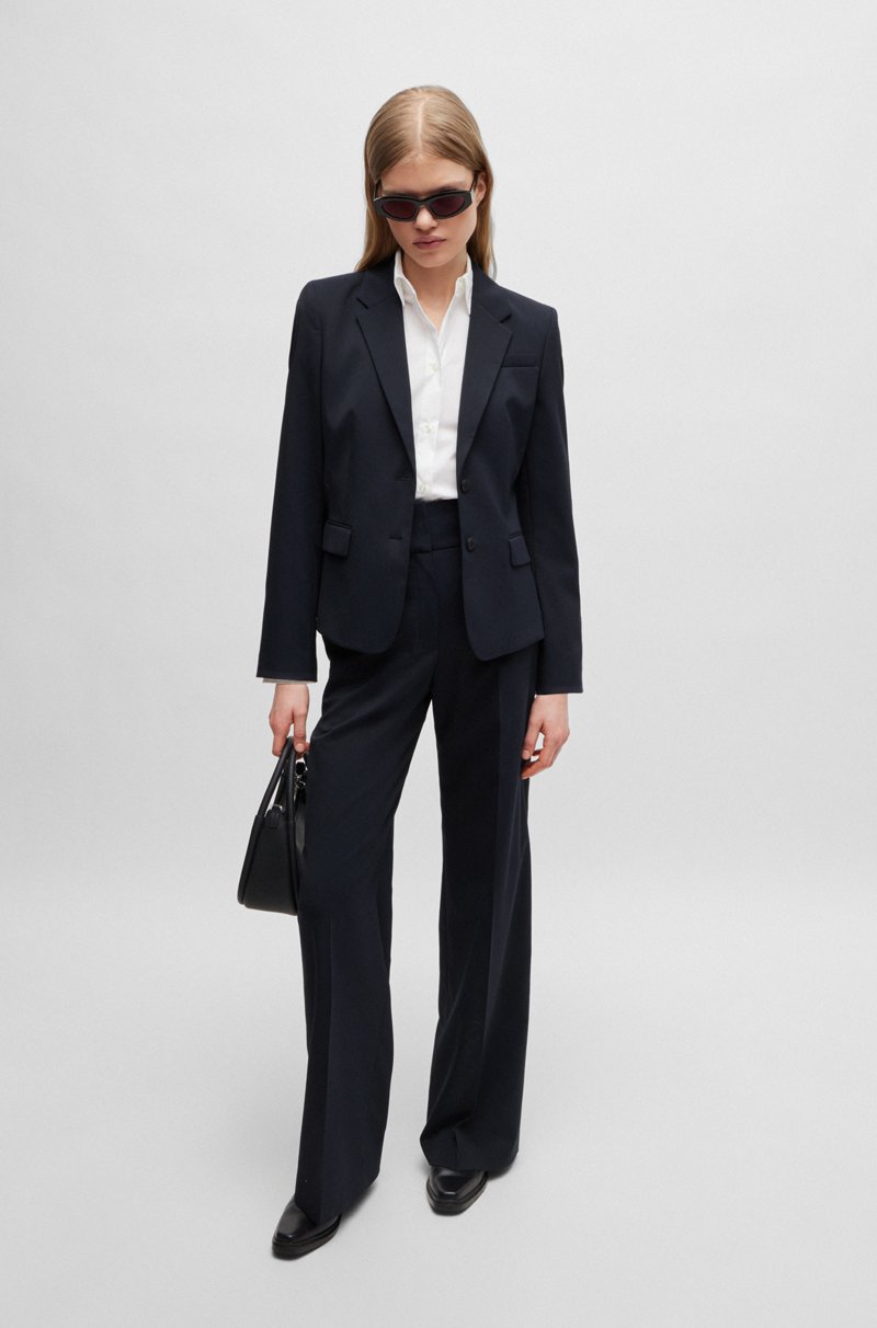 Hugo Boss Pantalones Regular Fit De Talle Alto Y Pernera Acampanada