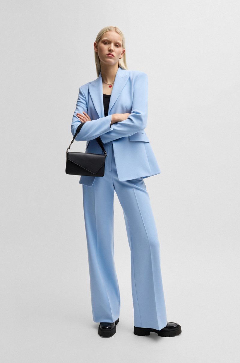 Hugo Boss Pantalones Regular Fit De Talle Alto Y Pernera Acampanada