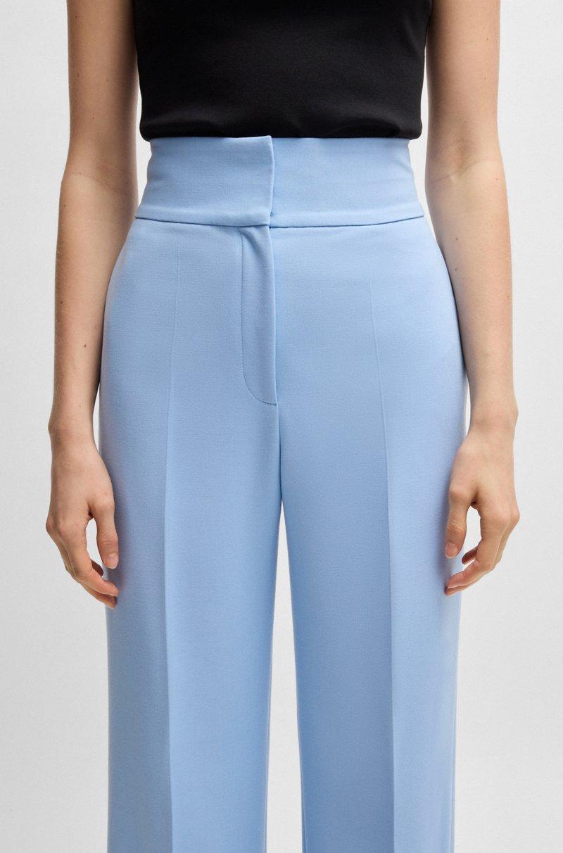 Hugo Boss Pantalones Regular Fit De Talle Alto Y Pernera Acampanada