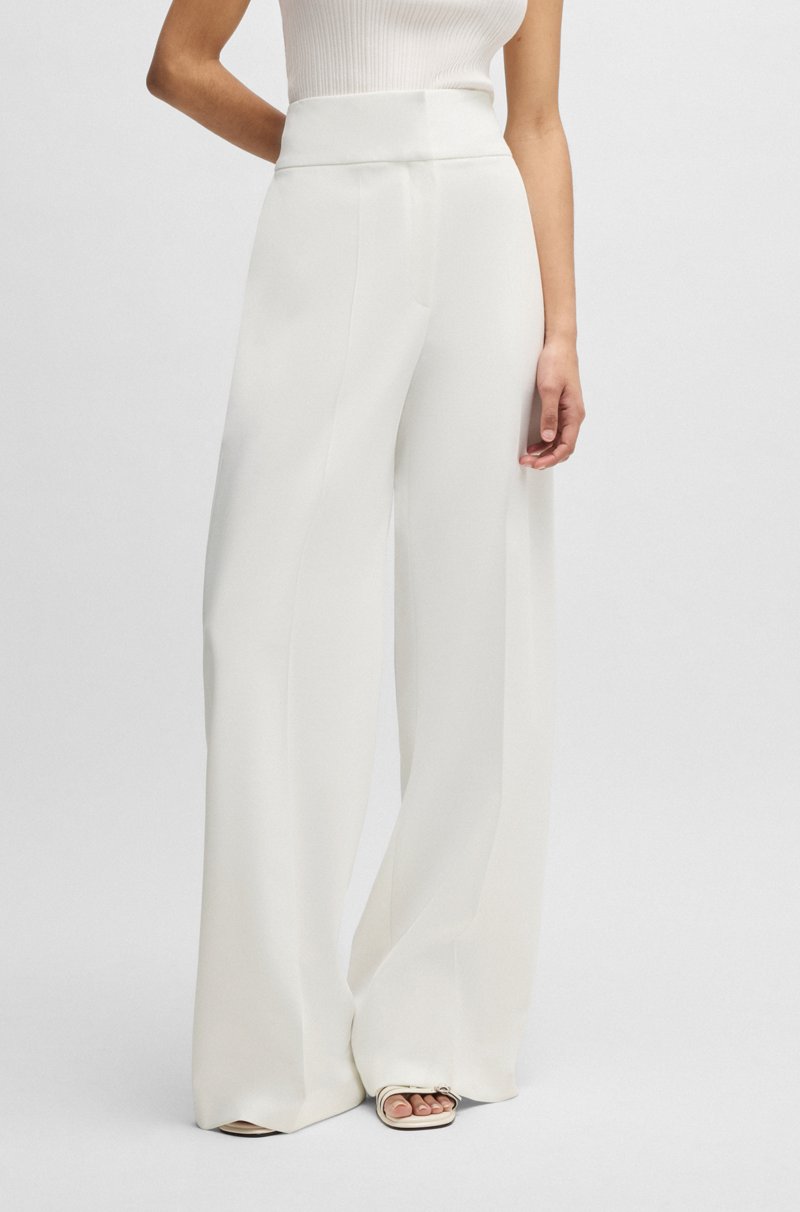 Hugo Boss Pantalones regular fit de talle alto y pernera acampanada