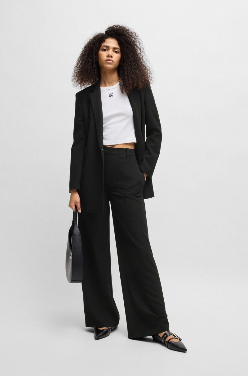 Hugo Boss Pantalones Regular Fit De Tejido De Sirsaca Con Elástico