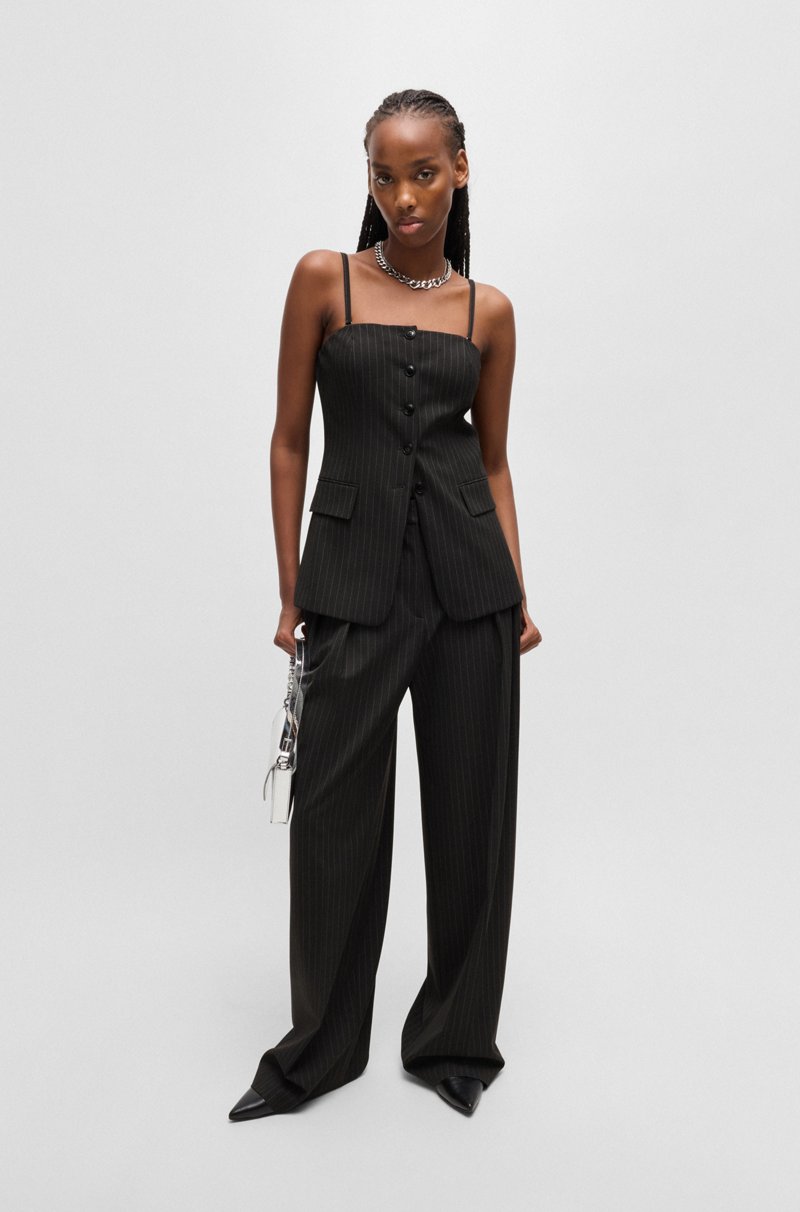 Hugo Boss Pantalones Regular Fit De Tejido Elástico Con Raya Diplomática