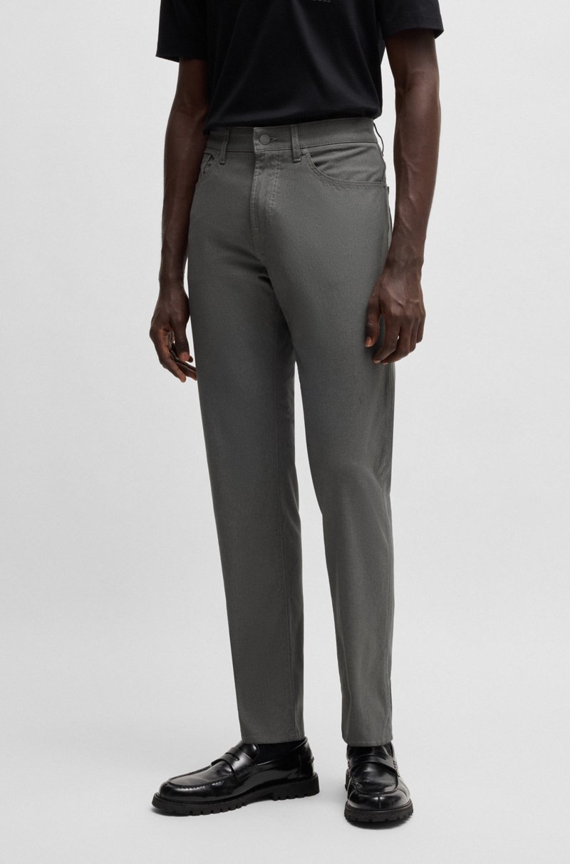 Hugo Boss Pantalones regular fit de tiro medio en dobby elástico