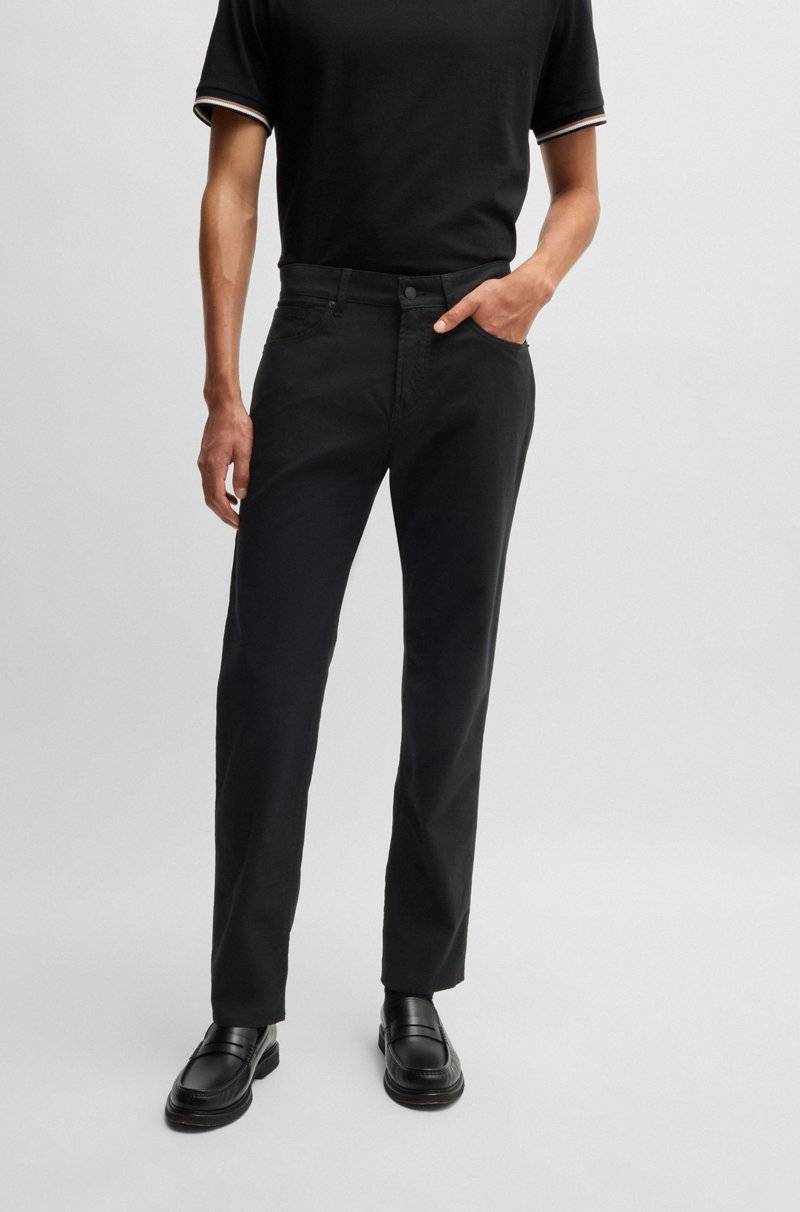 Hugo Boss Pantalones regular fit de tiro medio en dobby elástico