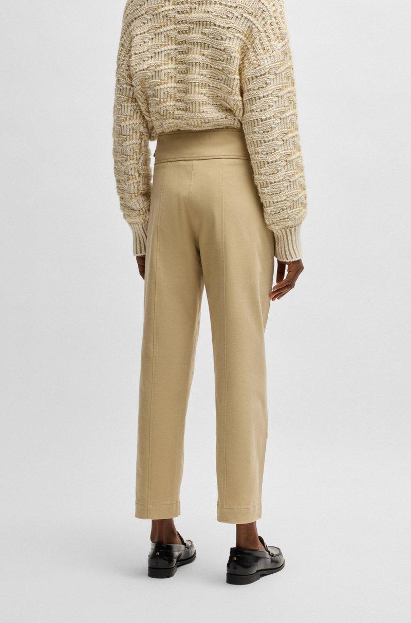 Hugo Boss Pantalones Regular Fit En Algodón Elástico Cepillado