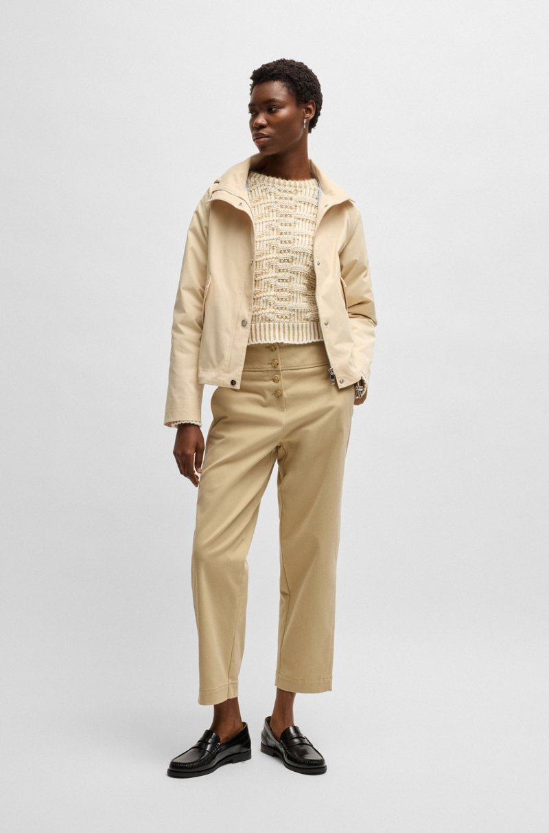 Hugo Boss Pantalones Regular Fit En Algodón Elástico Cepillado