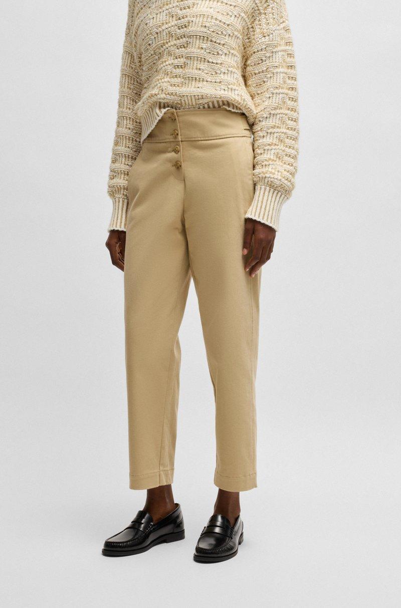 Hugo Boss Pantalones regular fit en algodón elástico cepillado