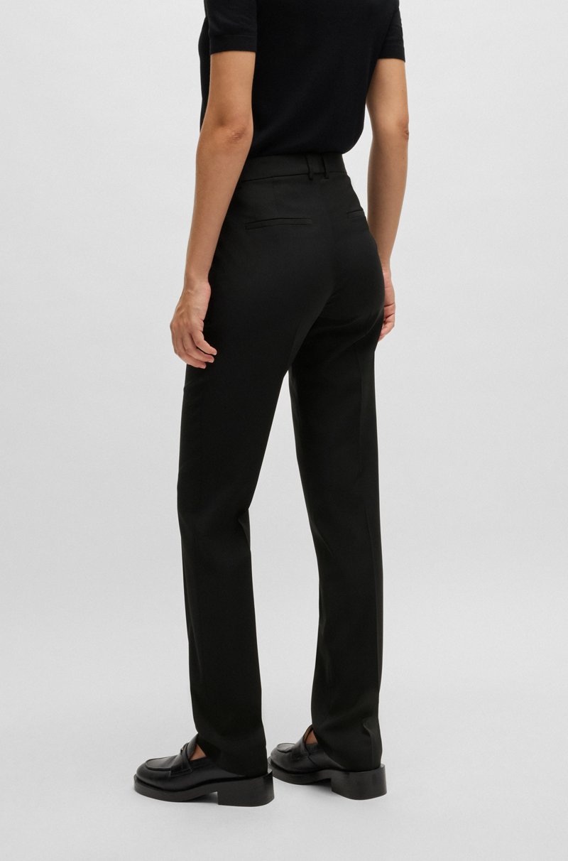 Hugo Boss Pantalones Regular Fit En Lana Virgen Italiana