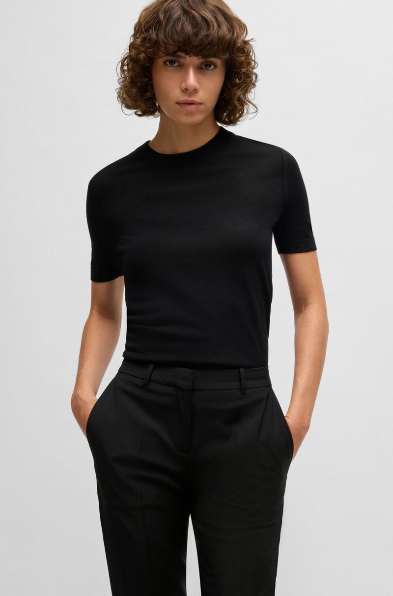 Hugo Boss Pantalones Regular Fit En Lana Virgen Italiana