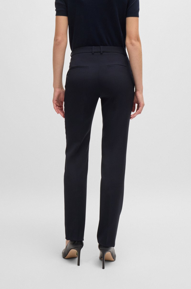 Hugo Boss Pantalones Regular Fit En Lana Virgen Italiana