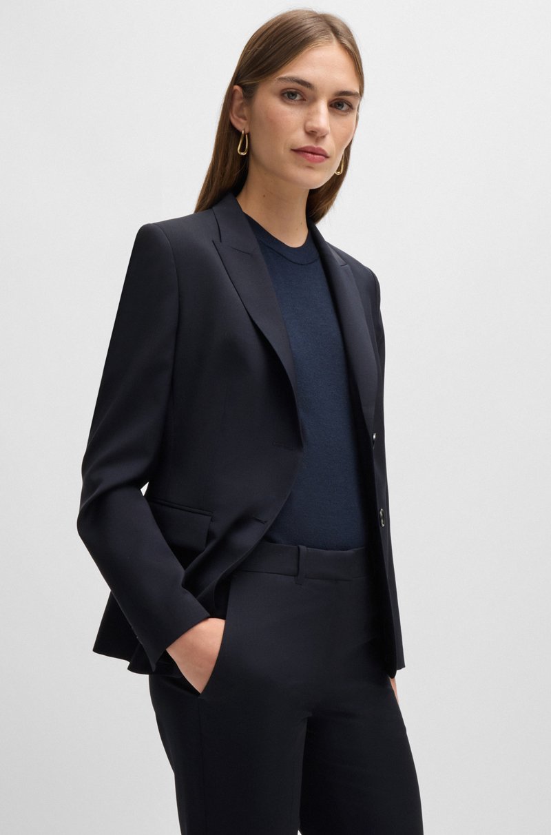 Hugo Boss Pantalones Regular Fit En Lana Virgen Italiana