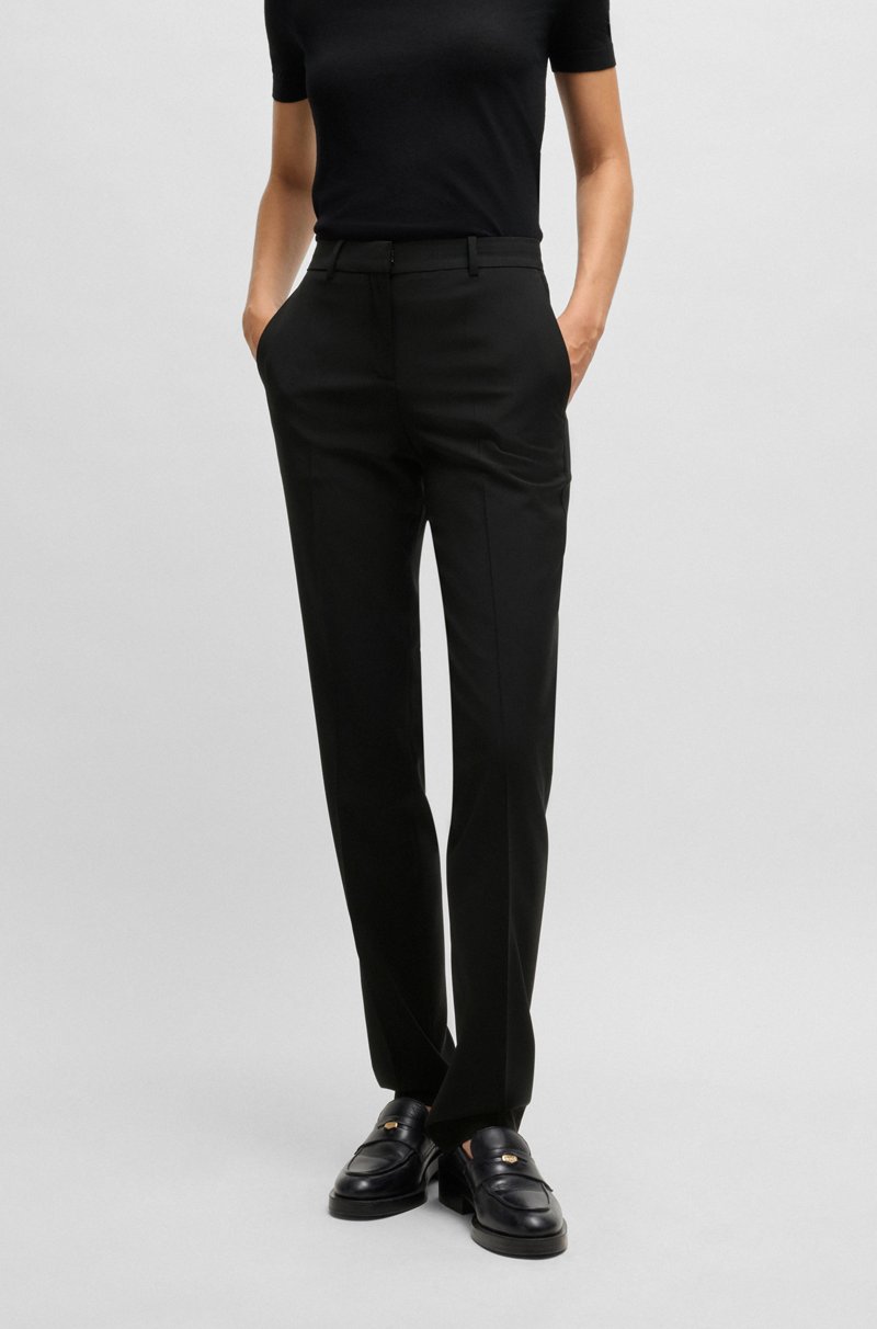 Hugo Boss Pantalones regular fit en lana virgen italiana