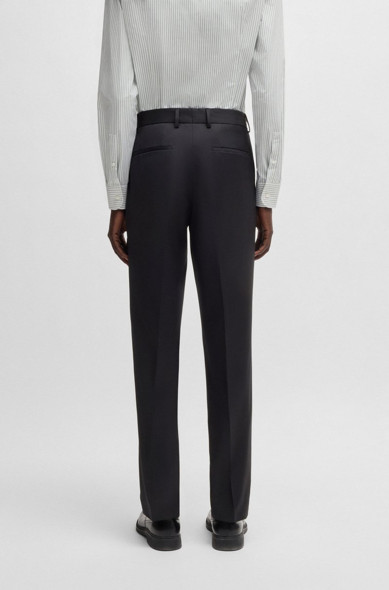 Hugo Boss Pantalones Regular Fit En Sarga De Lana Virgen