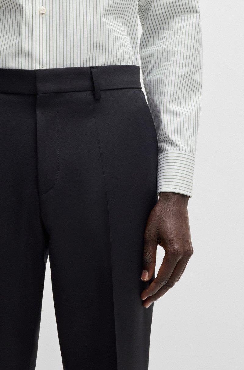 Hugo Boss Pantalones Regular Fit En Sarga De Lana Virgen