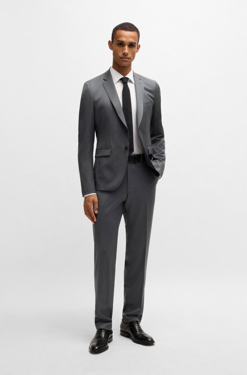 Hugo Boss Pantalones Regular Fit En Sarga De Lana Virgen