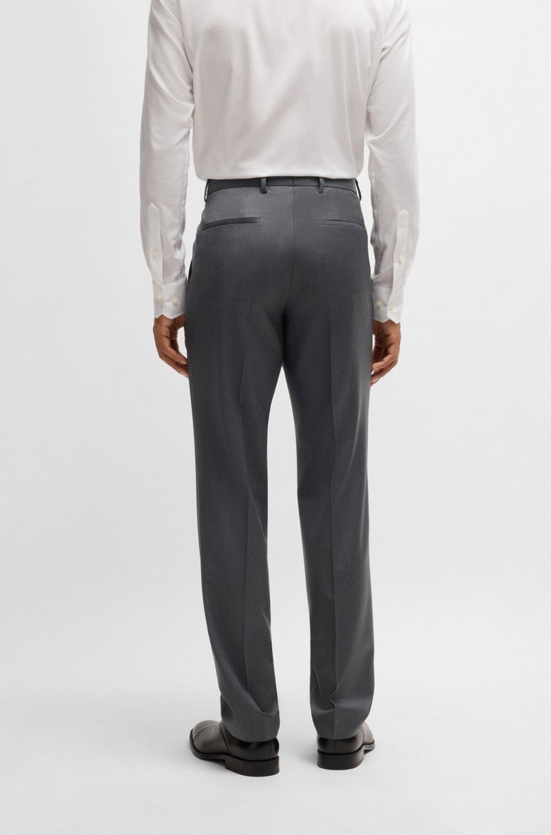 Hugo Boss Pantalones Regular Fit En Sarga De Lana Virgen