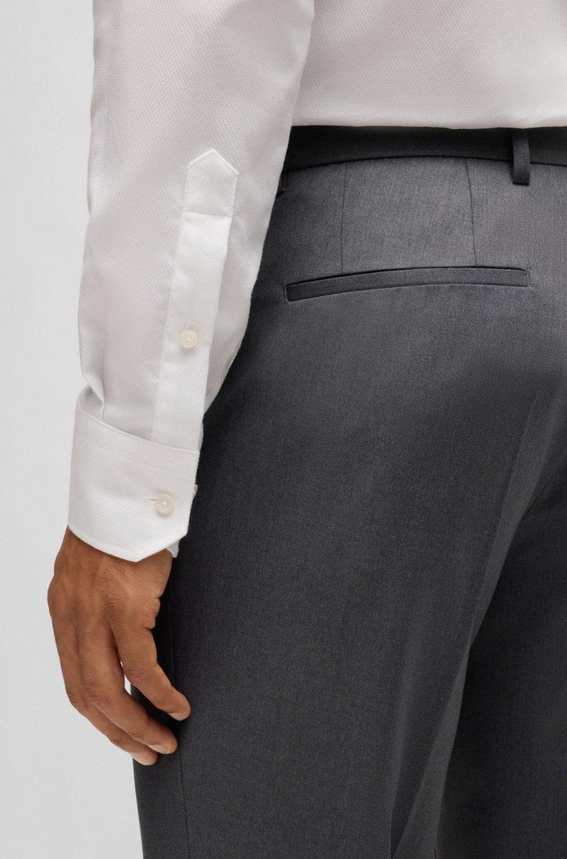 Hugo Boss Pantalones Regular Fit En Sarga De Lana Virgen