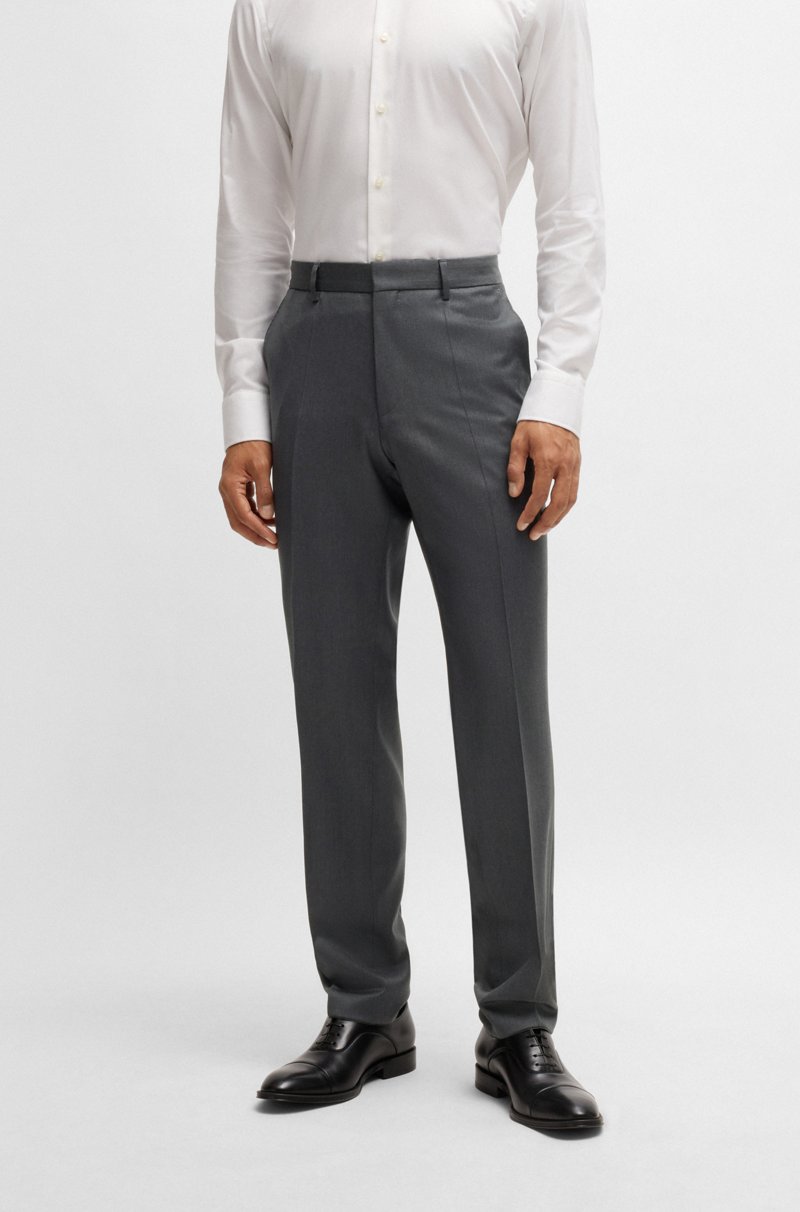 Hugo Boss Pantalones regular fit en sarga de lana virgen